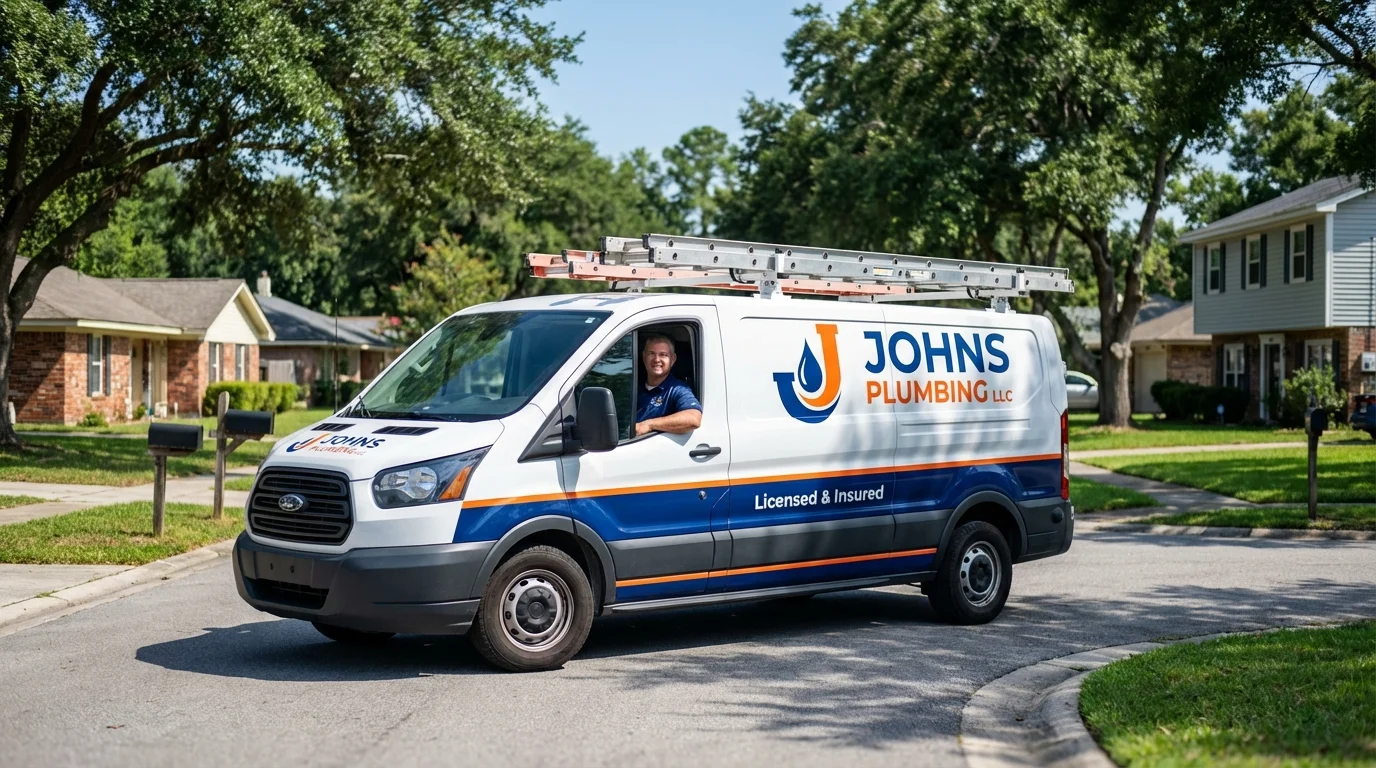 Johns Plumbing LLC service van in Canal Fulton, OH