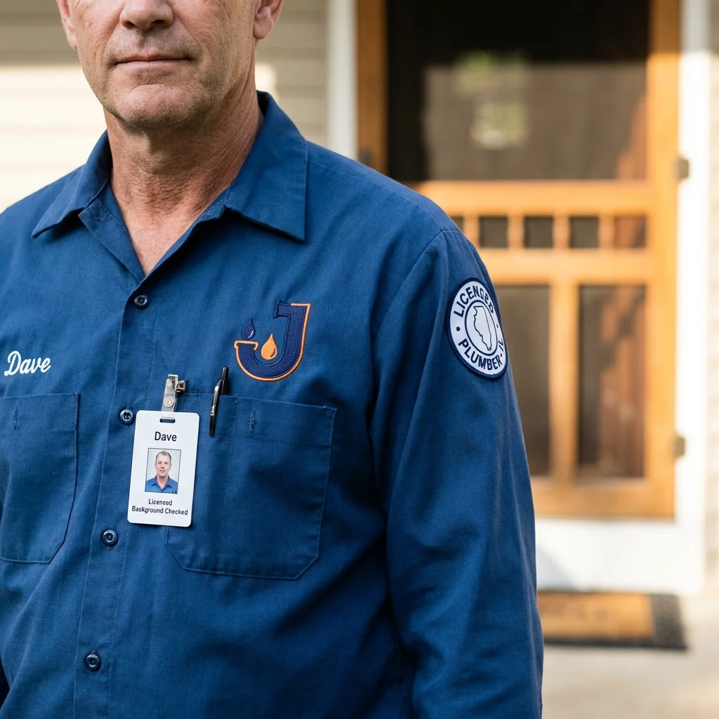 Licensed plumber showing ID badge in Canal Fulton, OH