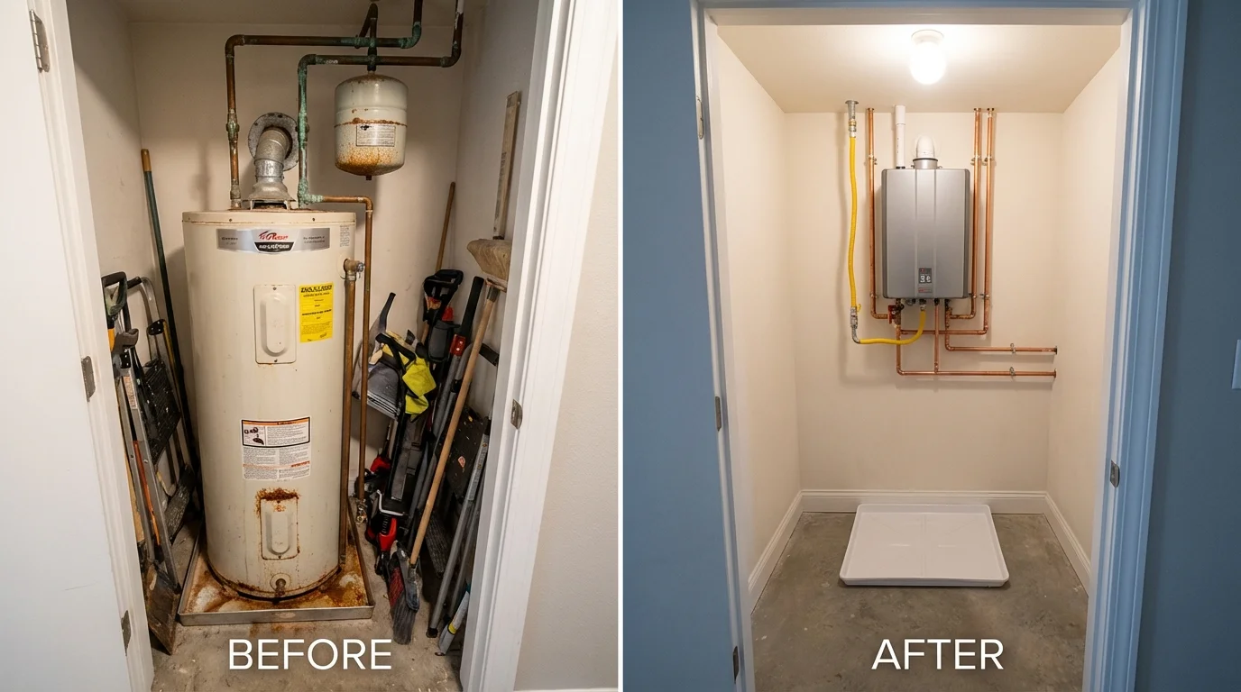 Tank water heater versus wall-mounted tankless unit comparison for Canal Fulton, OH homeowners